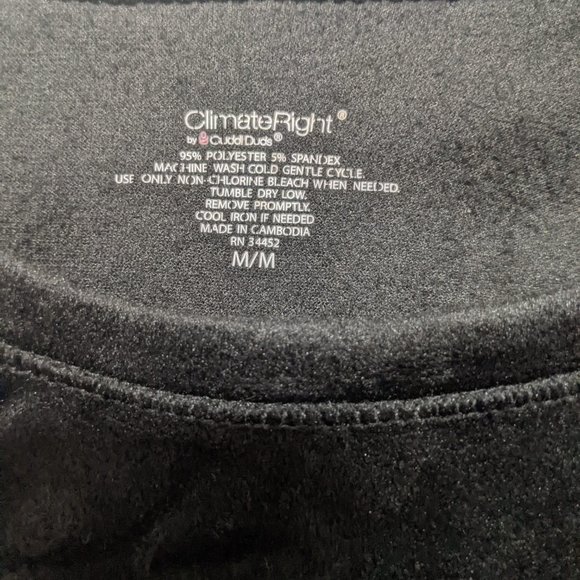 ClimateRight by Cuddl Duds Black Long Sleeve Thermal Shirt Size Medium - Picture 3 of 4